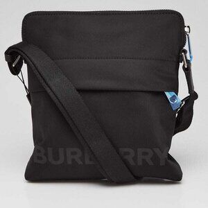 Burberry Black Nylon Logo Print Small Shoulder Bag